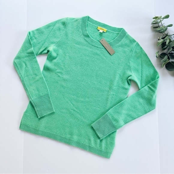 NEW J.Crew Cashmere Classic Green Crew Neck Sweater XXS - Picture 4 of 7